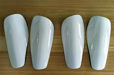 Gardiau Shinguards Ffibr Carbon Gwyn sgleiniog Customizable